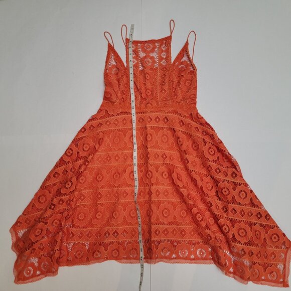 Free People Just Like Honey Coral Orange Lace Dress
